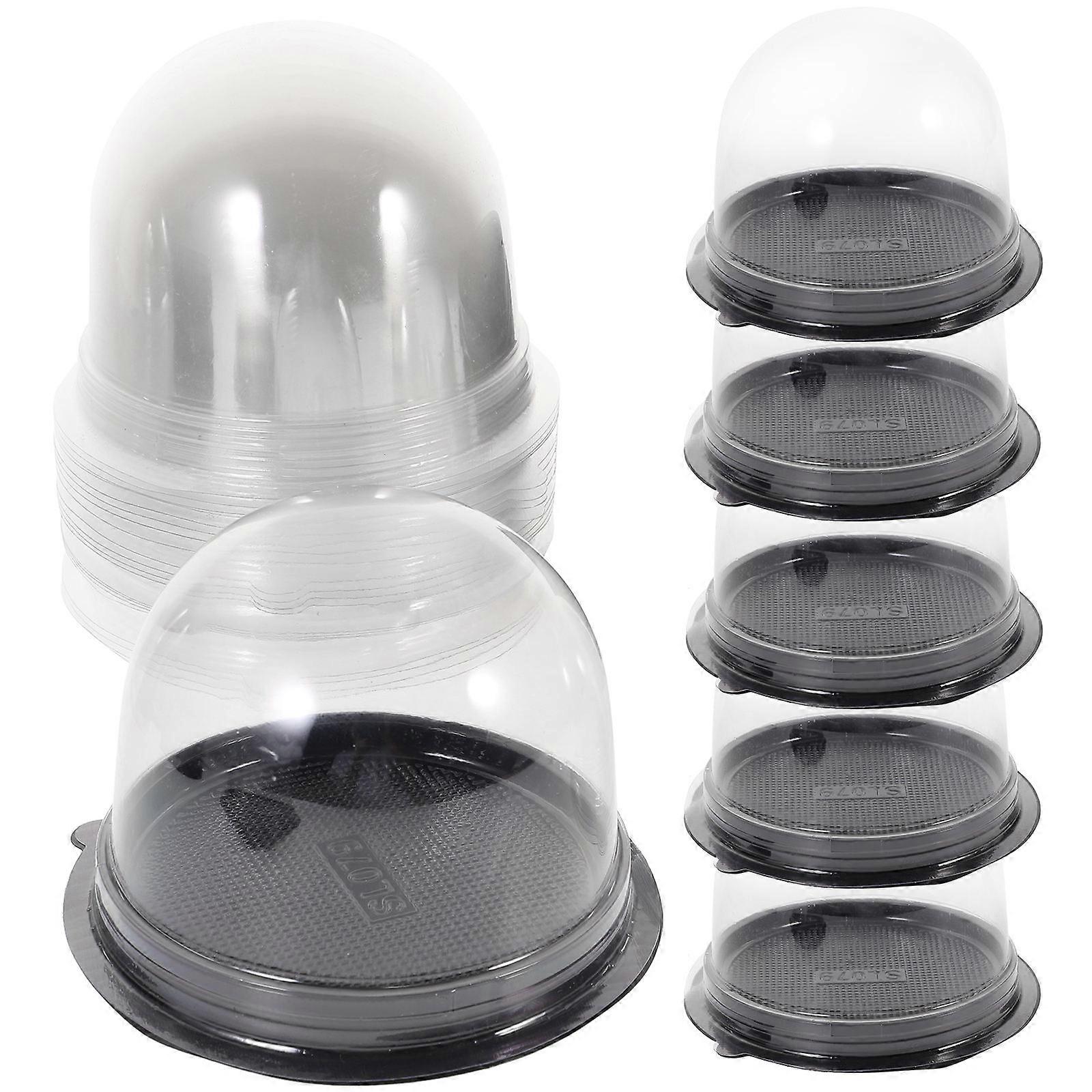 Clear Cake Boxes Round Cake Boxes Caterers Openings 3Inches Small Dome Material Protective Packaging 50Sets