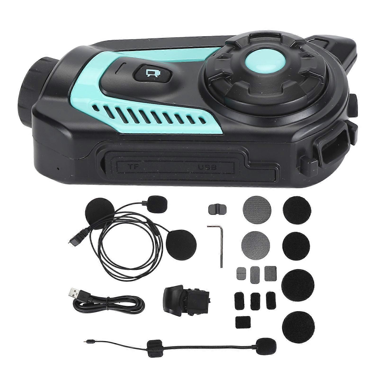 Bluetooth headset for motorcycle helmet with 2K dash cam, WiFi 6, intercom