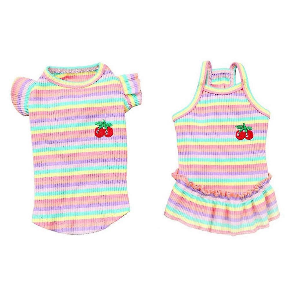 Female Puppy Clothes Adorable Appearance Dog Clothing Running Traveling Stretchable 2Pcs