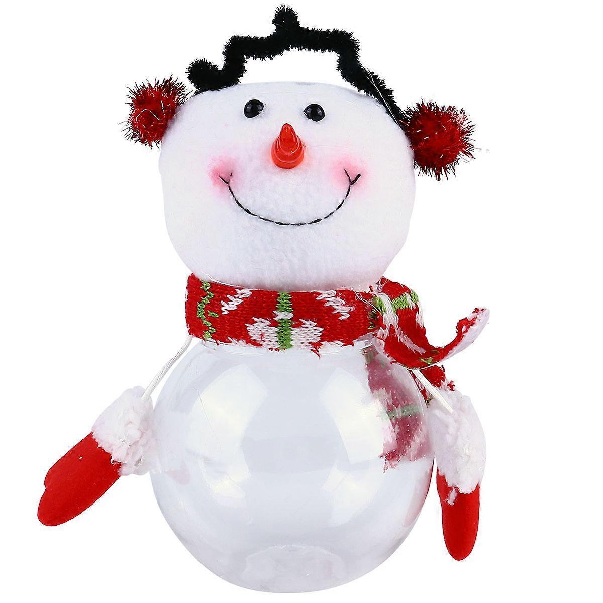 Candy Holder With Lid Portable Candy Container Christmas Style Snowman Shape Multi 21x12x12cm Decoration 1Pack