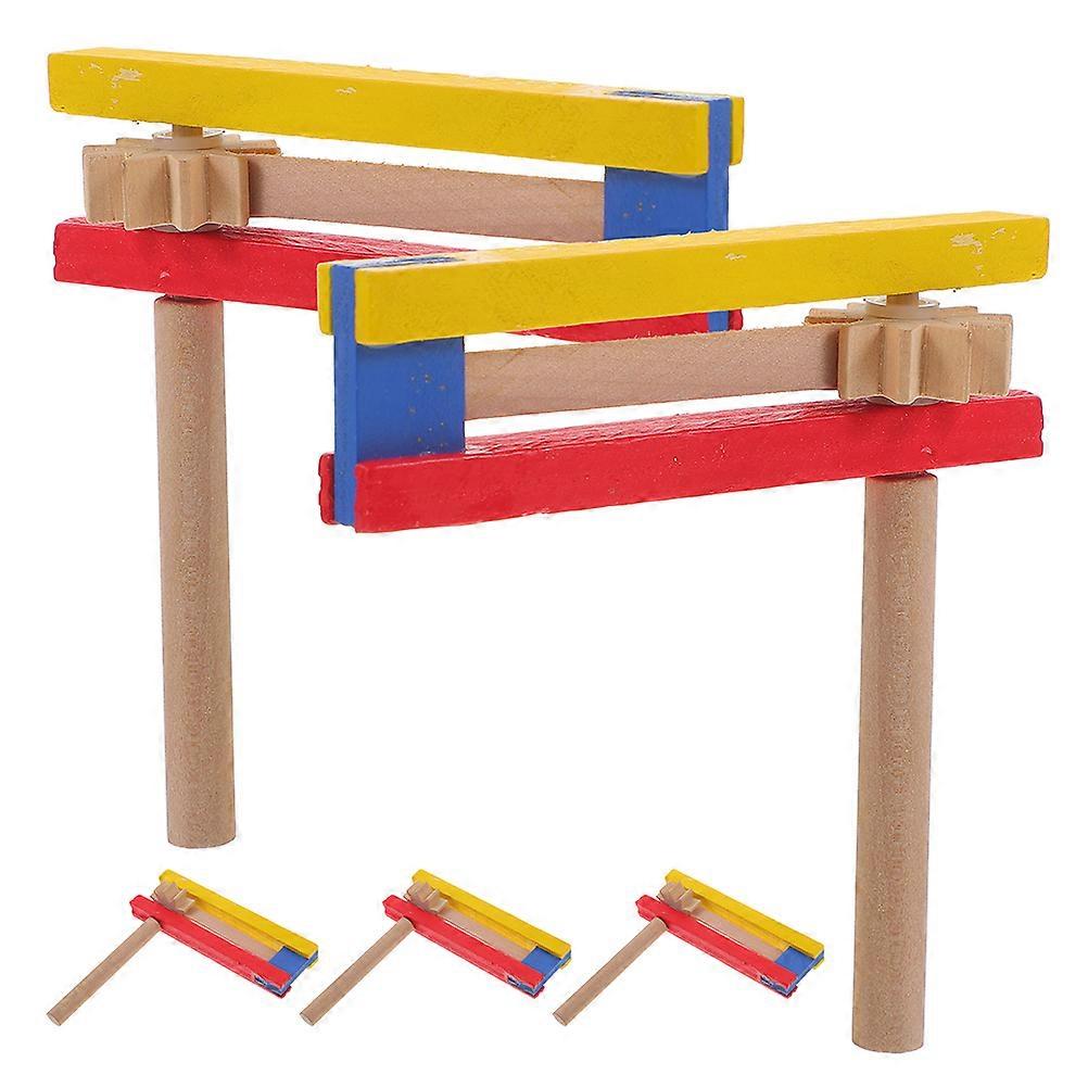 Grogger Noise Maker Wooden Spinning Rattle Self Rotating Musical Instrument For Family Gatherings Traditional Style 5Pcs