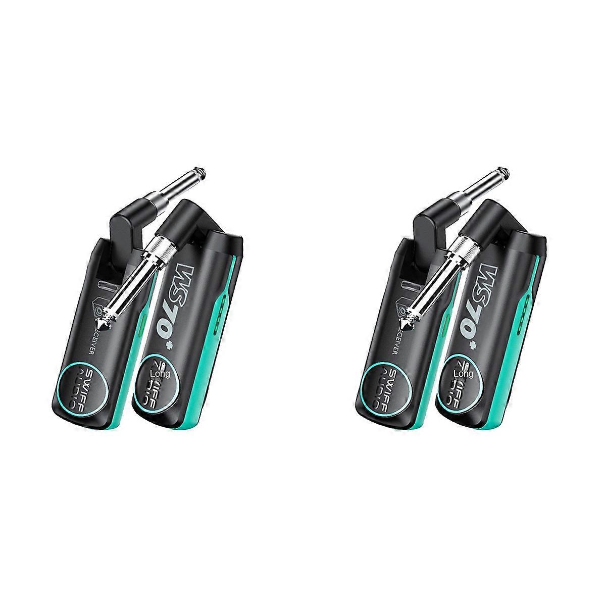 2X WS70 Plus Guitar Transmitter Receiver Portable Electric Guitar UHF Audio Transceiver Wireless Gui