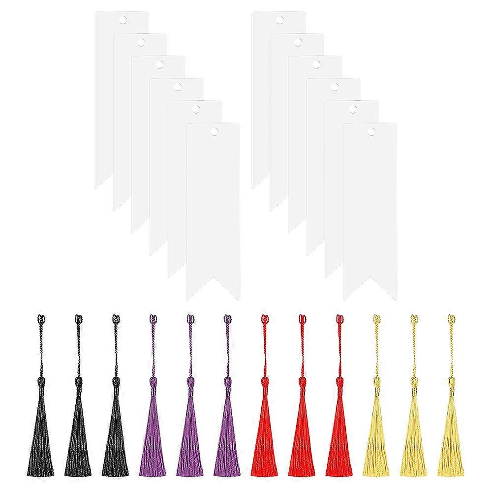 Bookmarks Aesthetic Tassel Bookmarks Rectangular Shape For Books 12 Sets