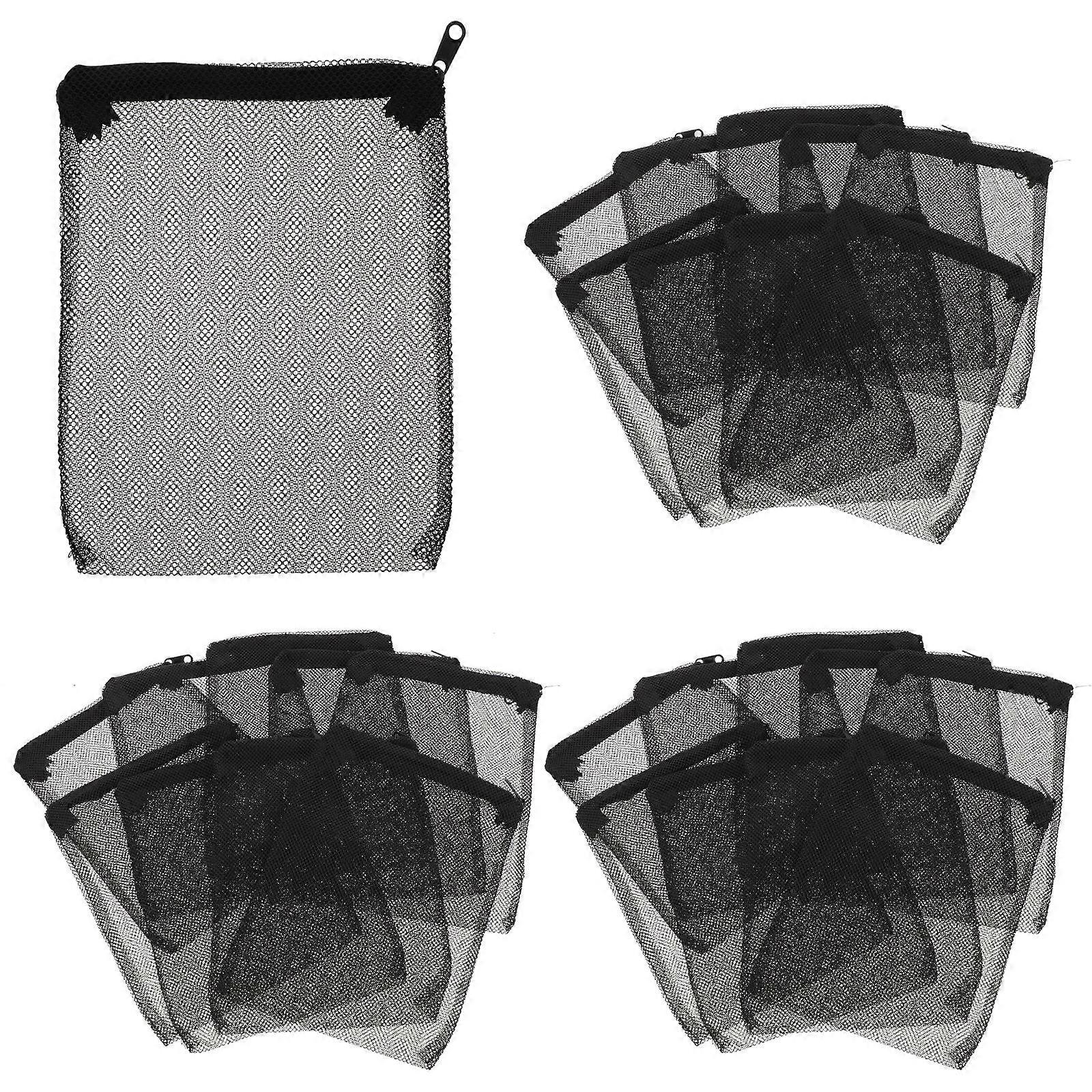 Small Filter For Fish Tank Aquarium Filter Bags Mechanical Filtration Rectangular Black 20Pcs