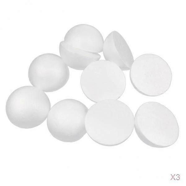 30Pcs White Modelling Craft Polystyrene Foam Balls Hemisphere 100mm