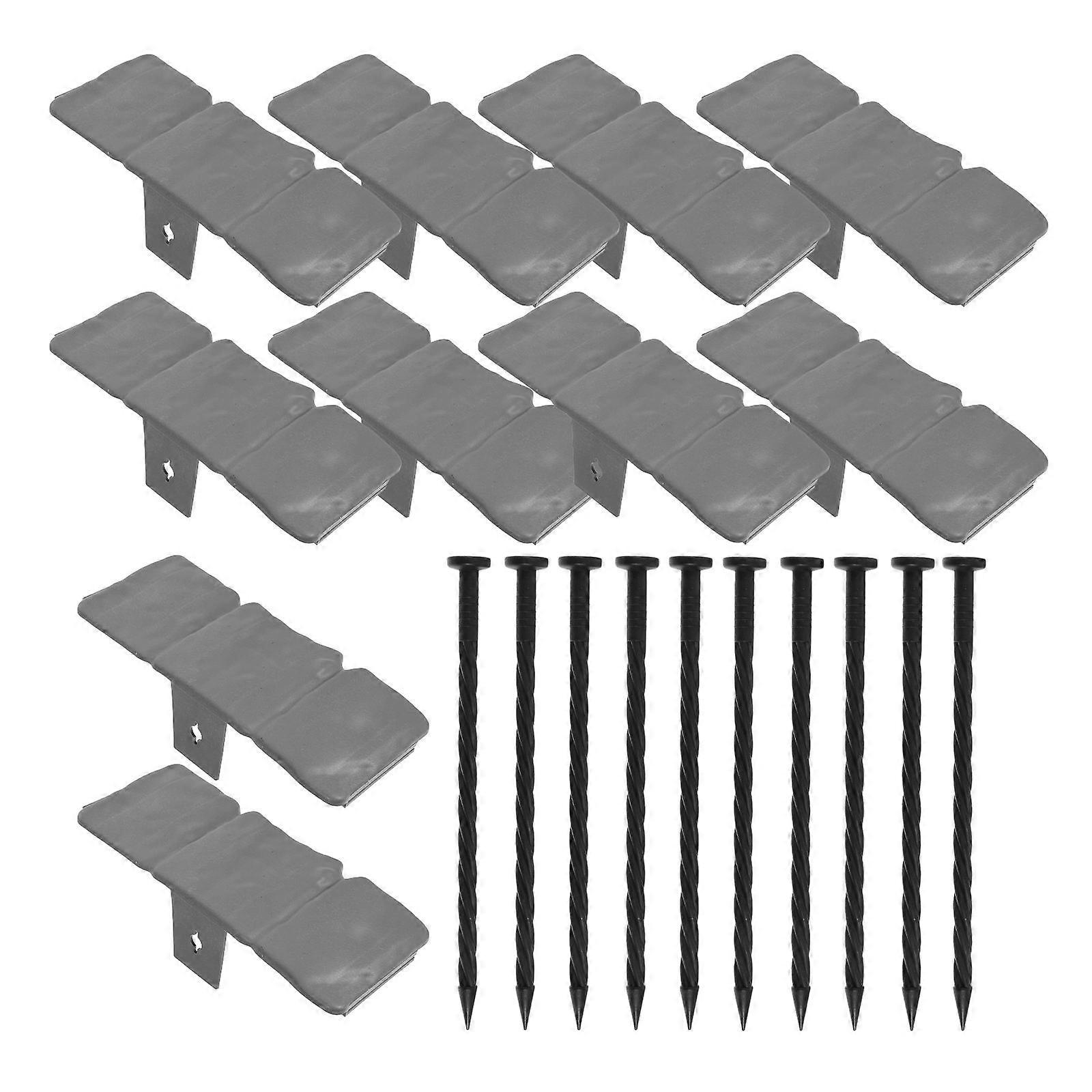 Lawn Border Edging Plastic Fencing Stone Look For Pathways 10Pcs