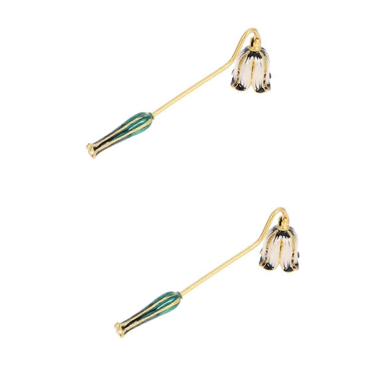 Pack of 2 Retro Candle Snuffer Tools for Home Candle Extinguishing - 14.70x3.70x3.70CM Household Accessories