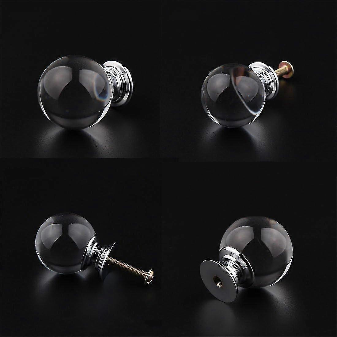 Ball Shape Glass Crystal Drawer Knobs - 8pcs, Clear, Cabinet Hardware
