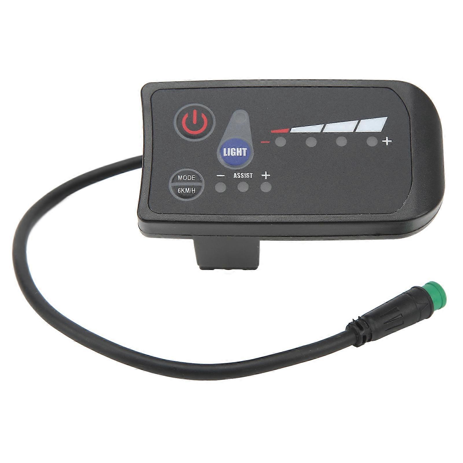 Electric Bike Power Meter Waterproof 5 Pin Interface ABS Housing LED Display Panel for Cycling 36V
