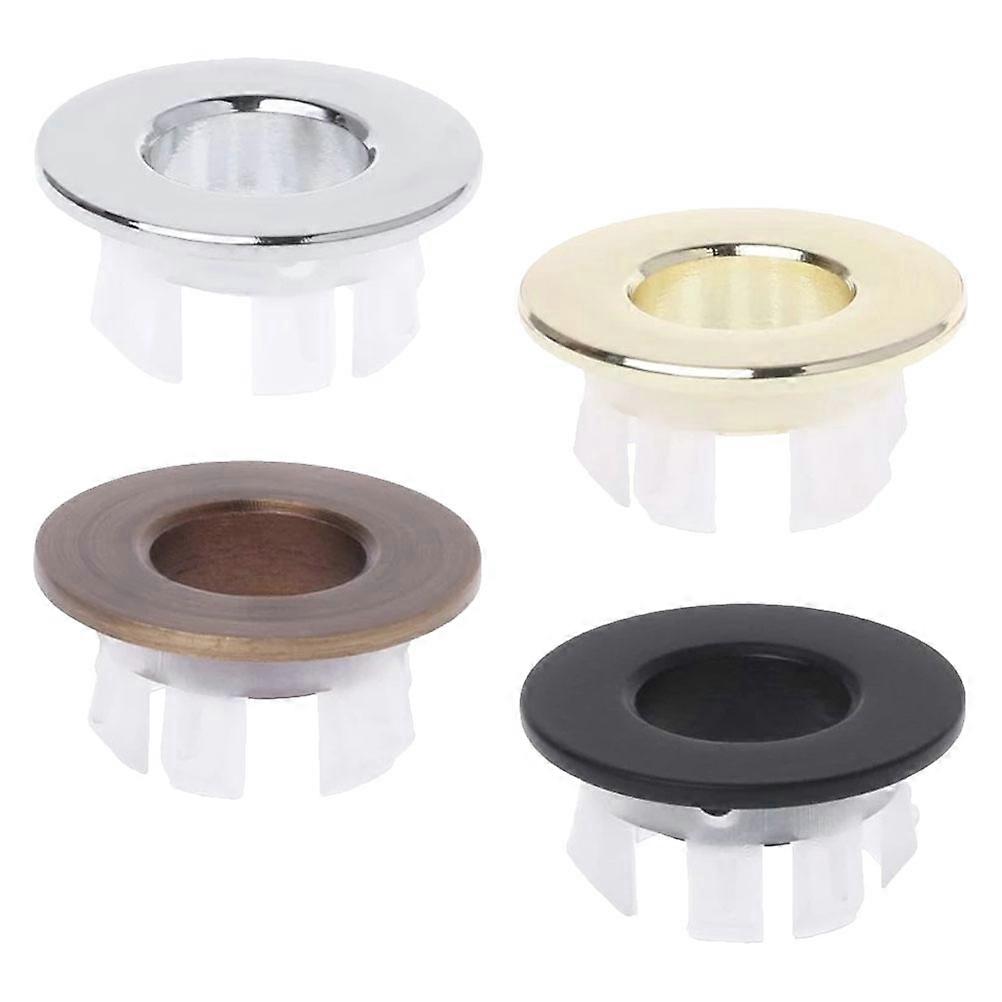 Overflow Sink Hole Cover Sink Overflow Ring Kitchen Sink Accessories Antique Black 3.00X3.00X1.30cm Easy to Install 4Pcs