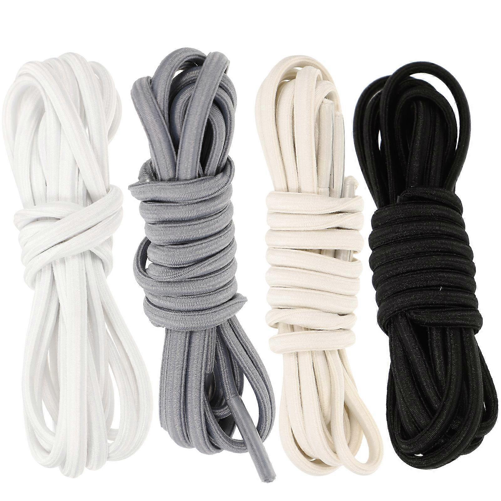 Sneaker Shoe Laces For Canvas Shoes Adults Elastic Custom Length 4 Pairs