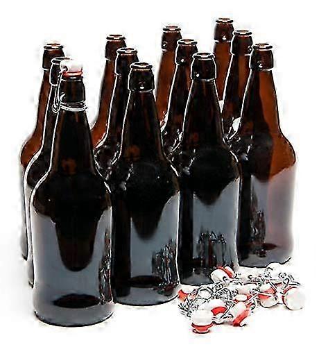 1 Liter Amber E.Z. Cap Bottle - Pack of 12