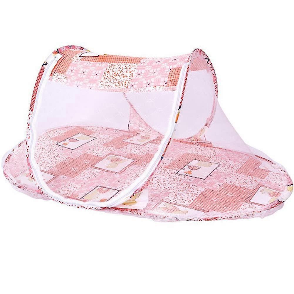 Toddler Baby Mosquito Net Tent Foldable Portable Self-Supporting Crib With Zip Door 110 x 65 x 60 cm Orange