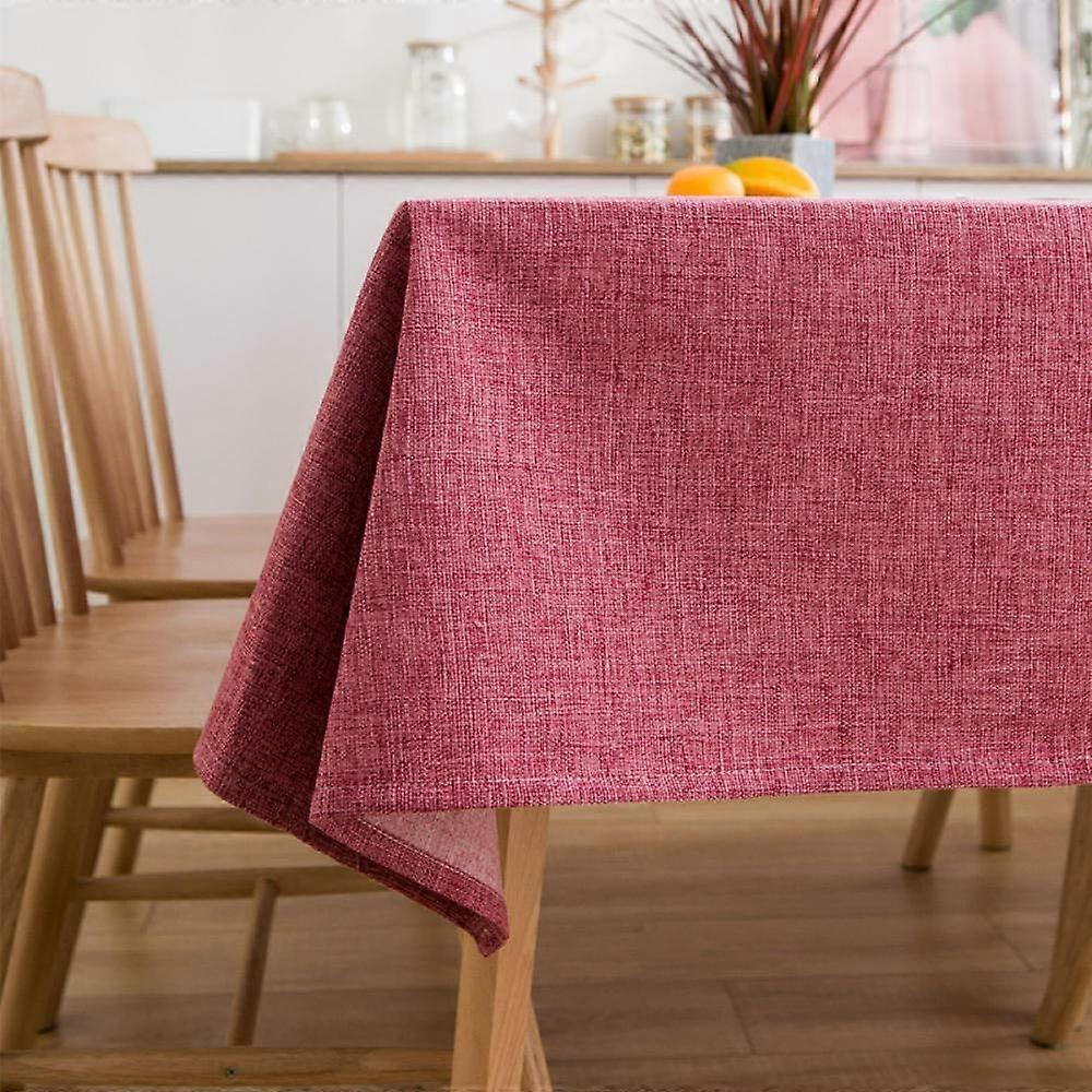 Plastic tablecloth Rectangular cotton Thick table cover Garden tablecloth Red 120 × 160cm