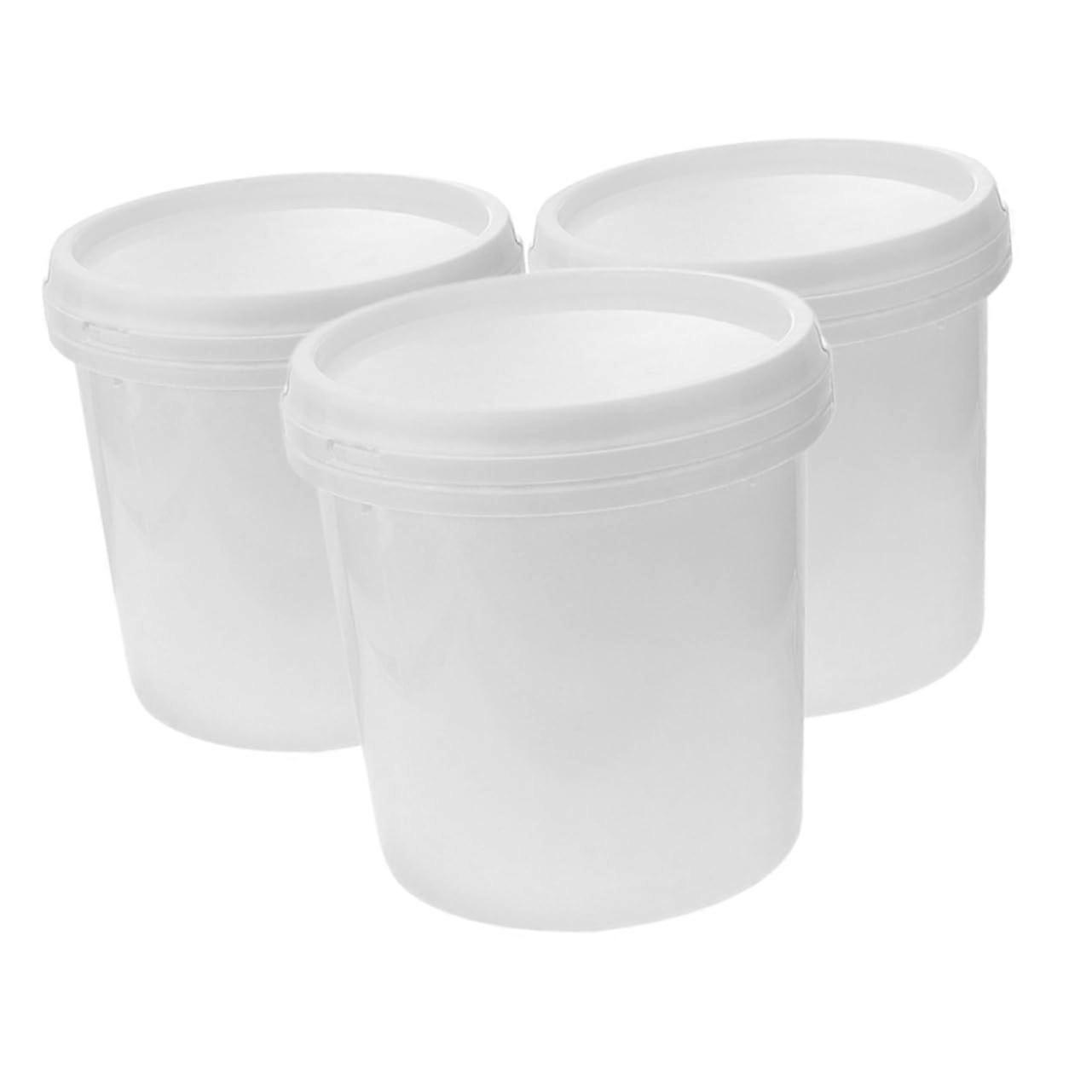 3 x foodsafe plastic buckets with lid, storage container for household organization.