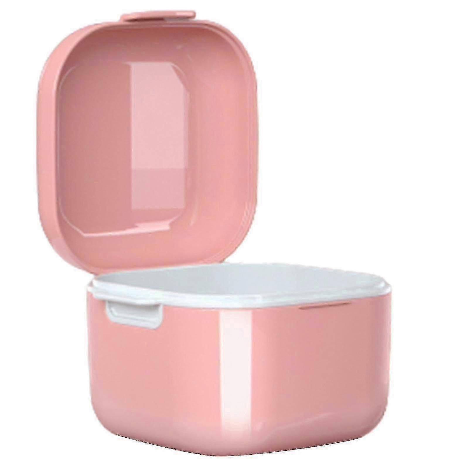 Denture Storage Box with Strainer for False Teeth Cleaning and Storage