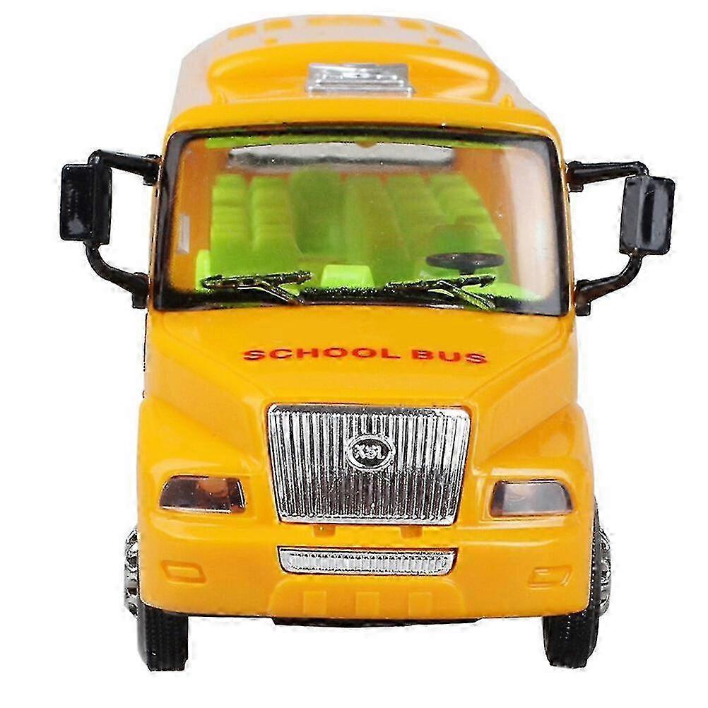 Educational Lighting Music Campus Bus Model Toy for Early Learning Games with Button Batteries (orange)