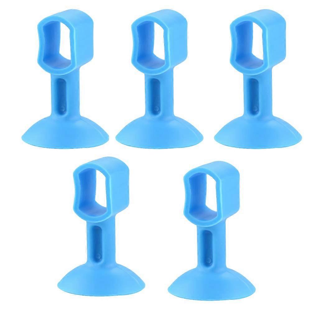 Door Handle Crash Pads 5-Piece Silicone Bumper Set, Rubber Protector Pads, Anti-Collision Door Knob Stopper, Blue