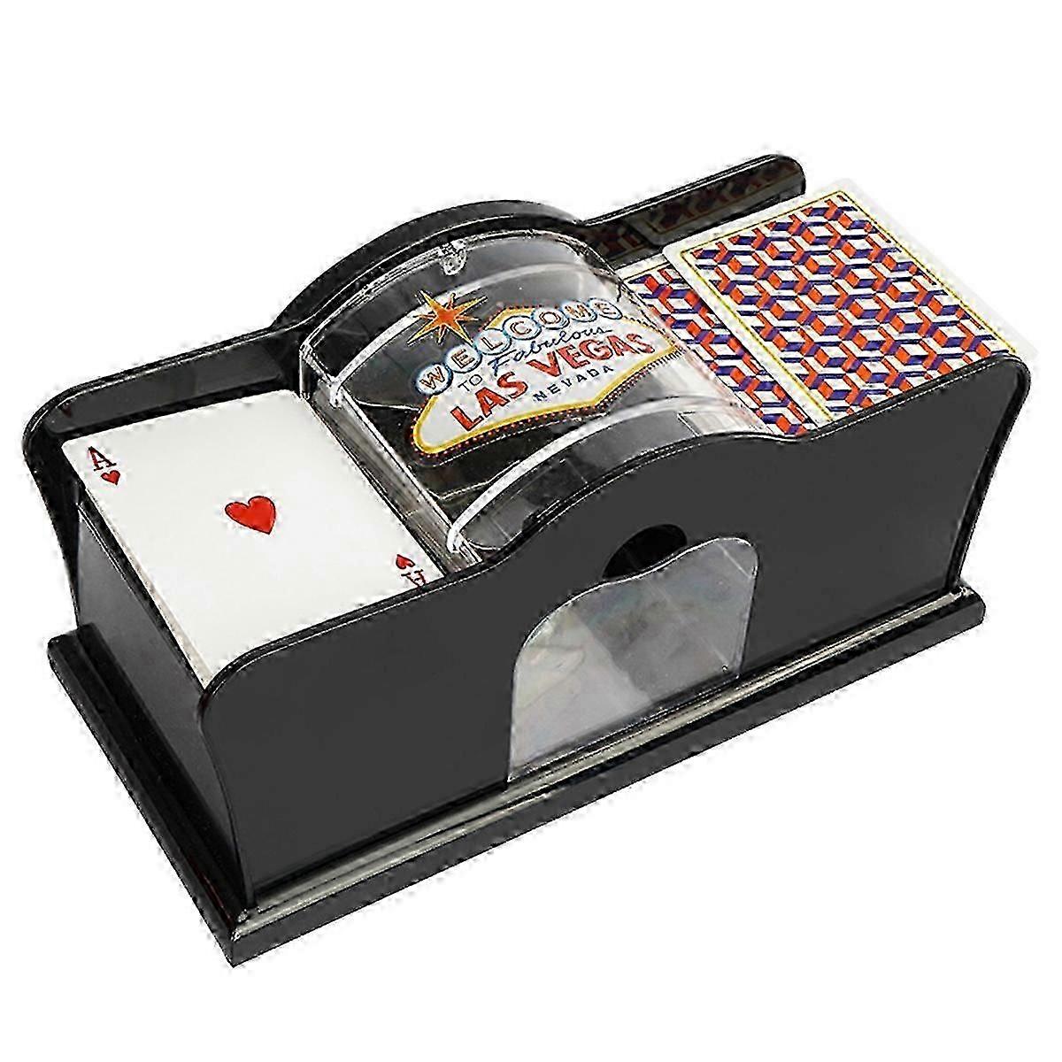 Χειροκίνητο Card Shuffler Poker Shuffle Machine Easy Hand Cranked System Cards Holder Μαύρο