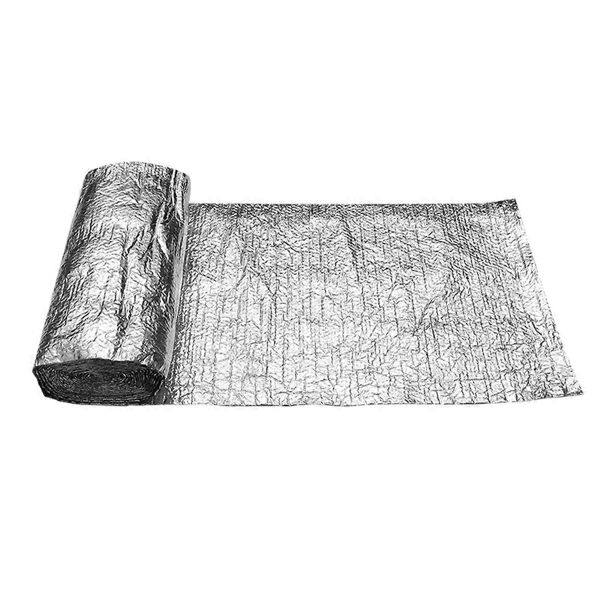 Heat Blocking Film For Windows Thermal Insulation Aluminum Foil Silver 10m*1m*5mm Noise Reduction For Car Insulation 1 Roll