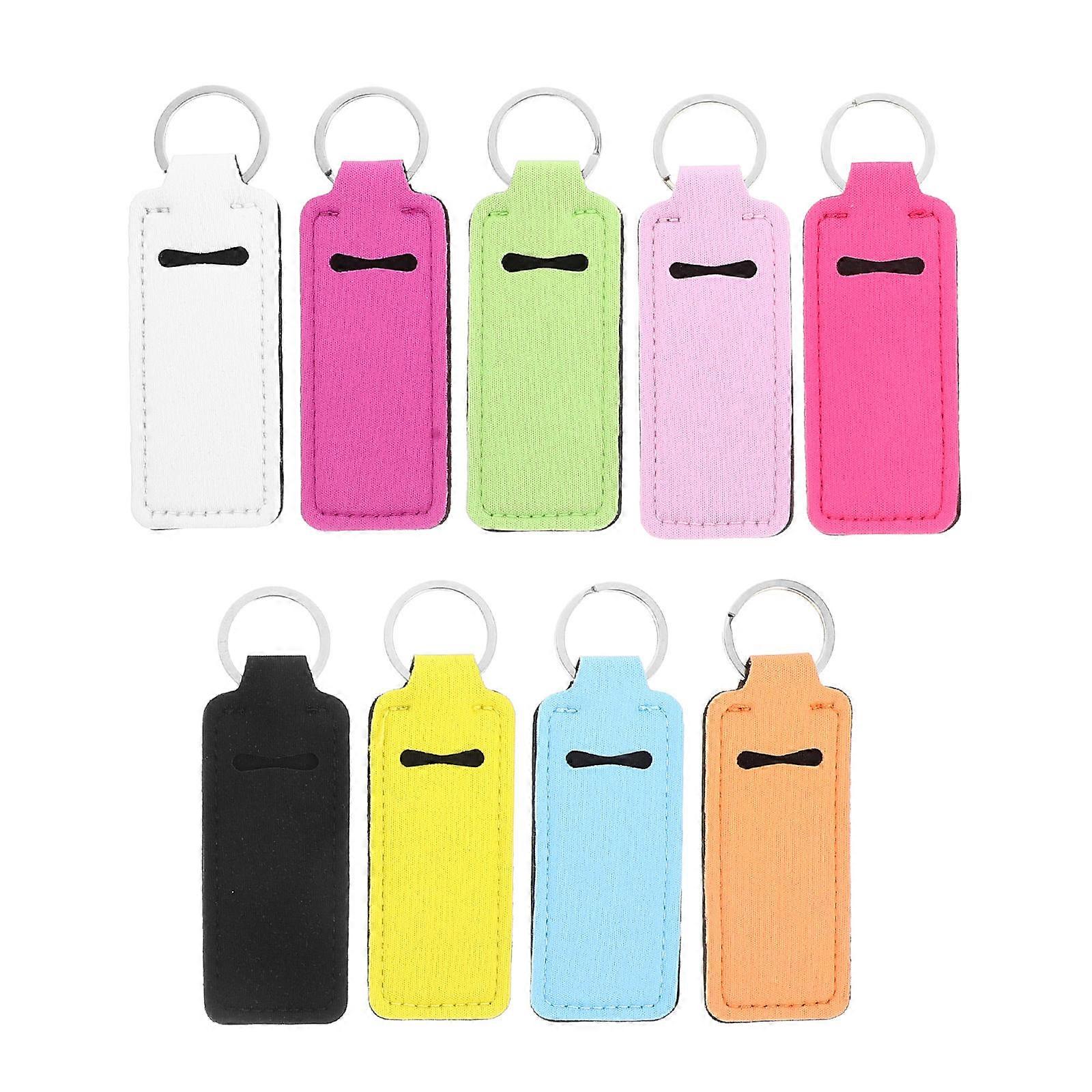 Lipstick Holder Keychains 9pcs Set – Durable Travel Friendly Lipstick Protectors with Key Ring, Versatile DIY Pendant for Home & On the Go Use