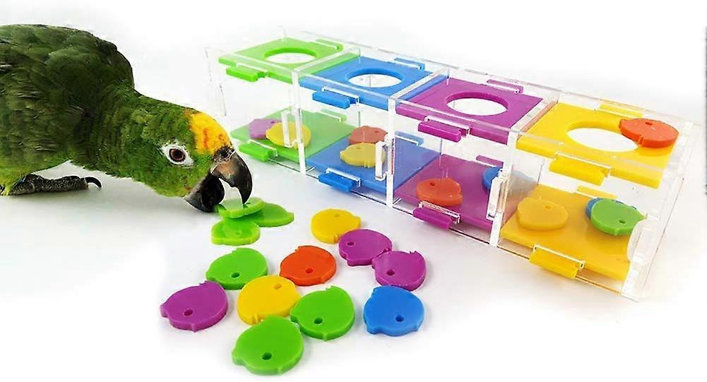 Bird Intelligence Training Toy - Interactive Puzzle Coin Box for Parrots, Hamsters, Macaws, and African Greys, Model #531