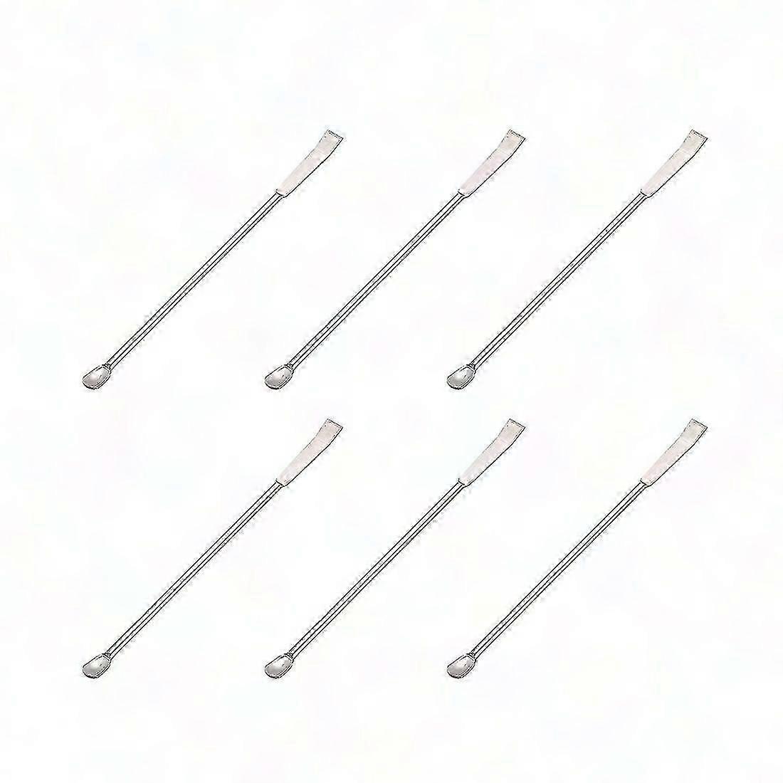 6 Pcs Double-Head Lab Stainless Steel Sampling Spoons