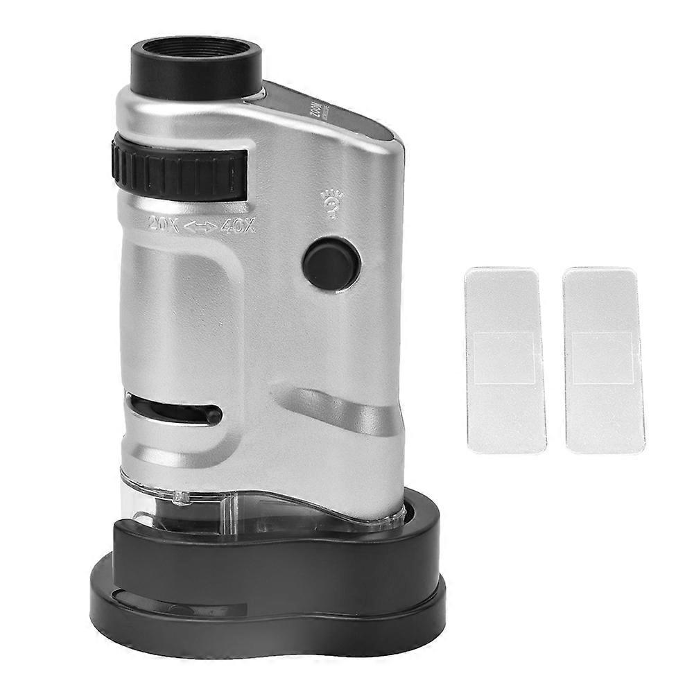 Multifunctional 20-40X Microscope LED Magnifier Loupe Magnifying Glass for Observing