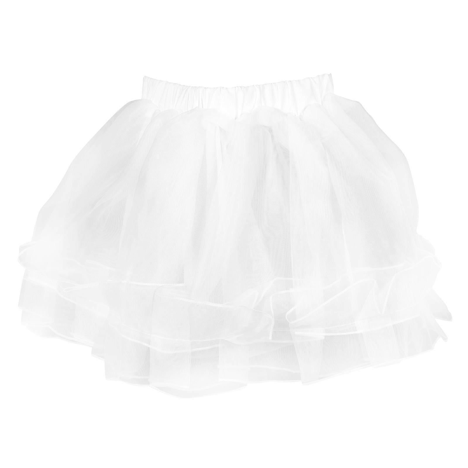 Petticoat Skirt Toddler Hoop Skirt Elastic Waistband Layered Appearance White Color 1Set