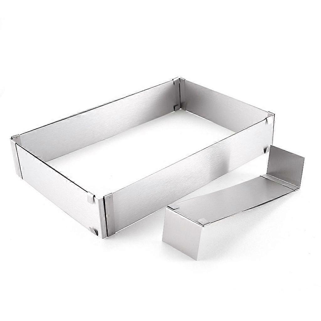 Rectangular adjustable baking rack - 5 cm high rectangular stainless steel baking pan - Cake pan for baking and preparing layer cakes