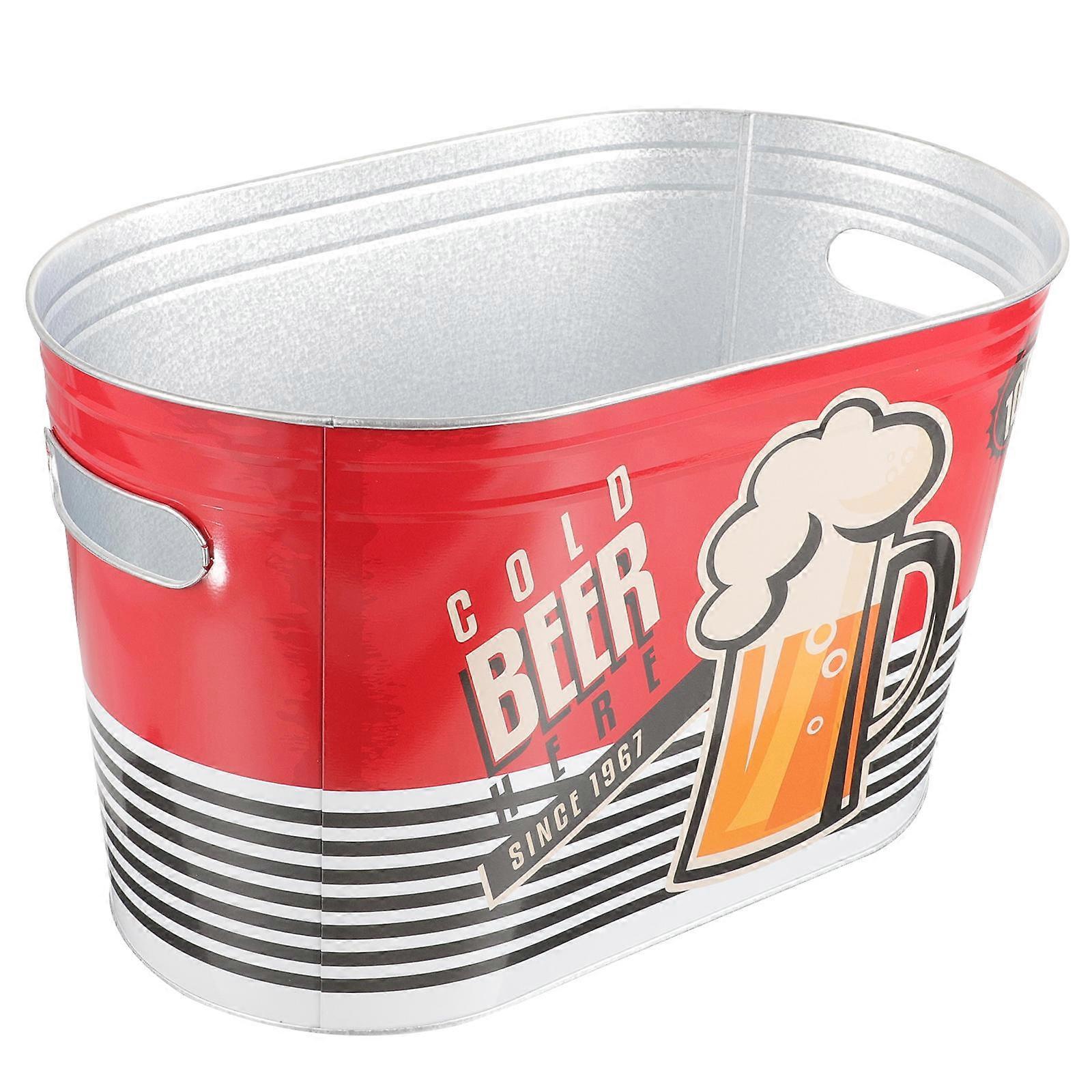 Metal Ice Bucket Practical Design For Restaurant 33x20cm Iron Temperature Maintenance 1Set