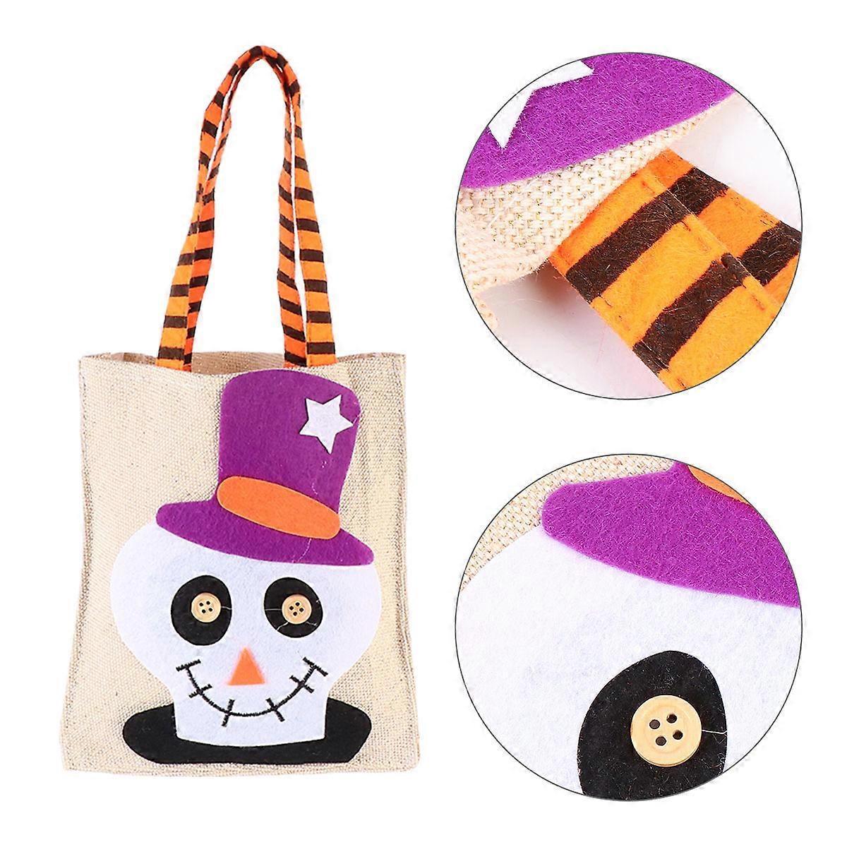 Halloween Purse Tote Bag Bags Bulk For Festive Atmosphere Beige Rectangular Shape Linen Material 2Pcs