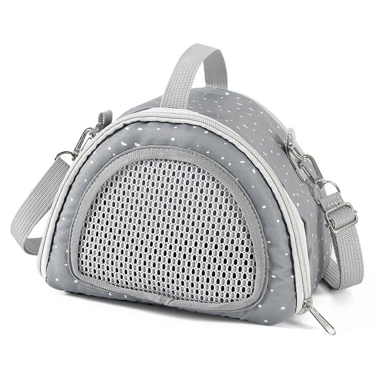 Hamster Adventure Handbag, Polyester, Pet Carrier Bag with Adjustable Strap, Breathable, Gray