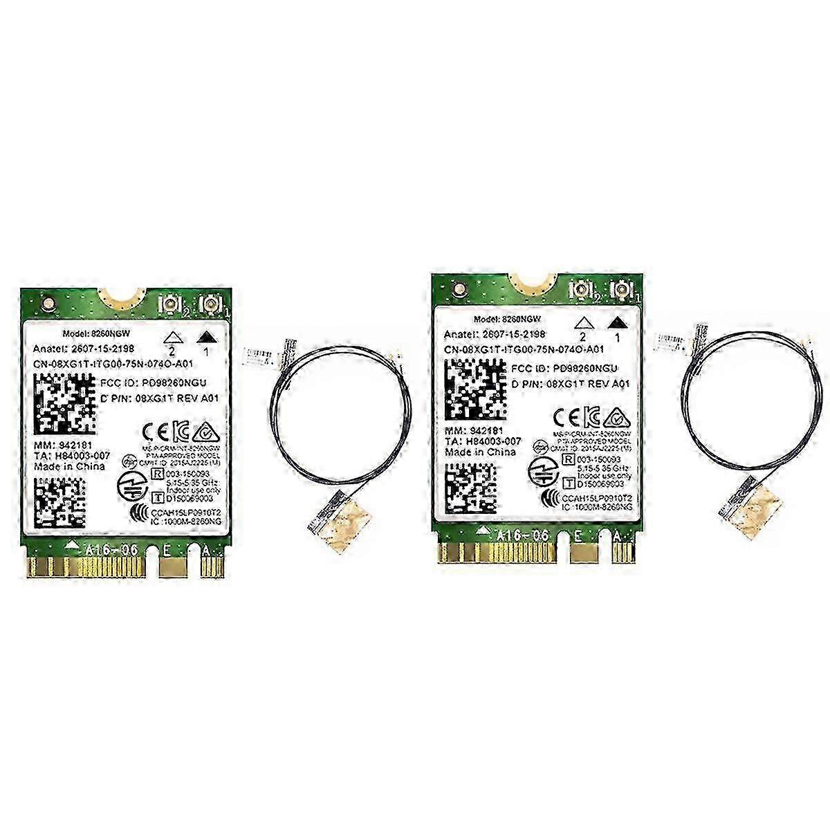 2PCS 8260 8260NGW WiFi Card+Antenna 2.4G/5Ghz 867M Bluetooth 4.2 NGFF M.2 WiFi Wireless Card Module for AC 8260 SZRH A-S360