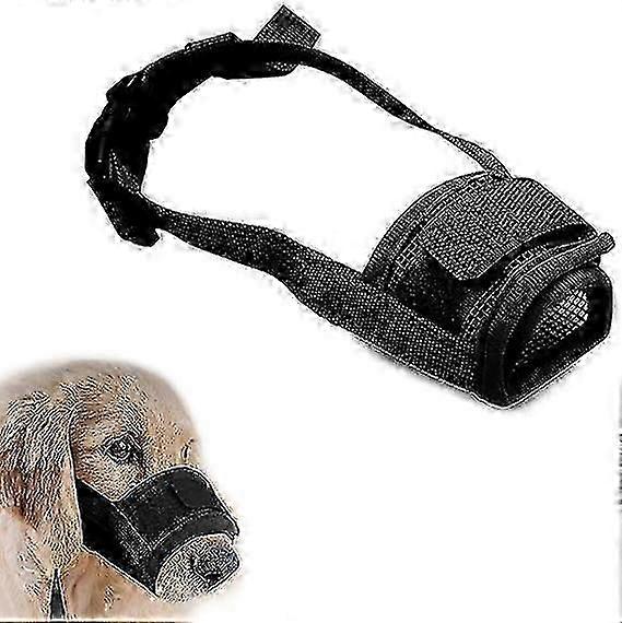 Soft and adjustable nylon dog anti-barking muzzle, anti-bite muzzle for small and medium dogs, size S, black