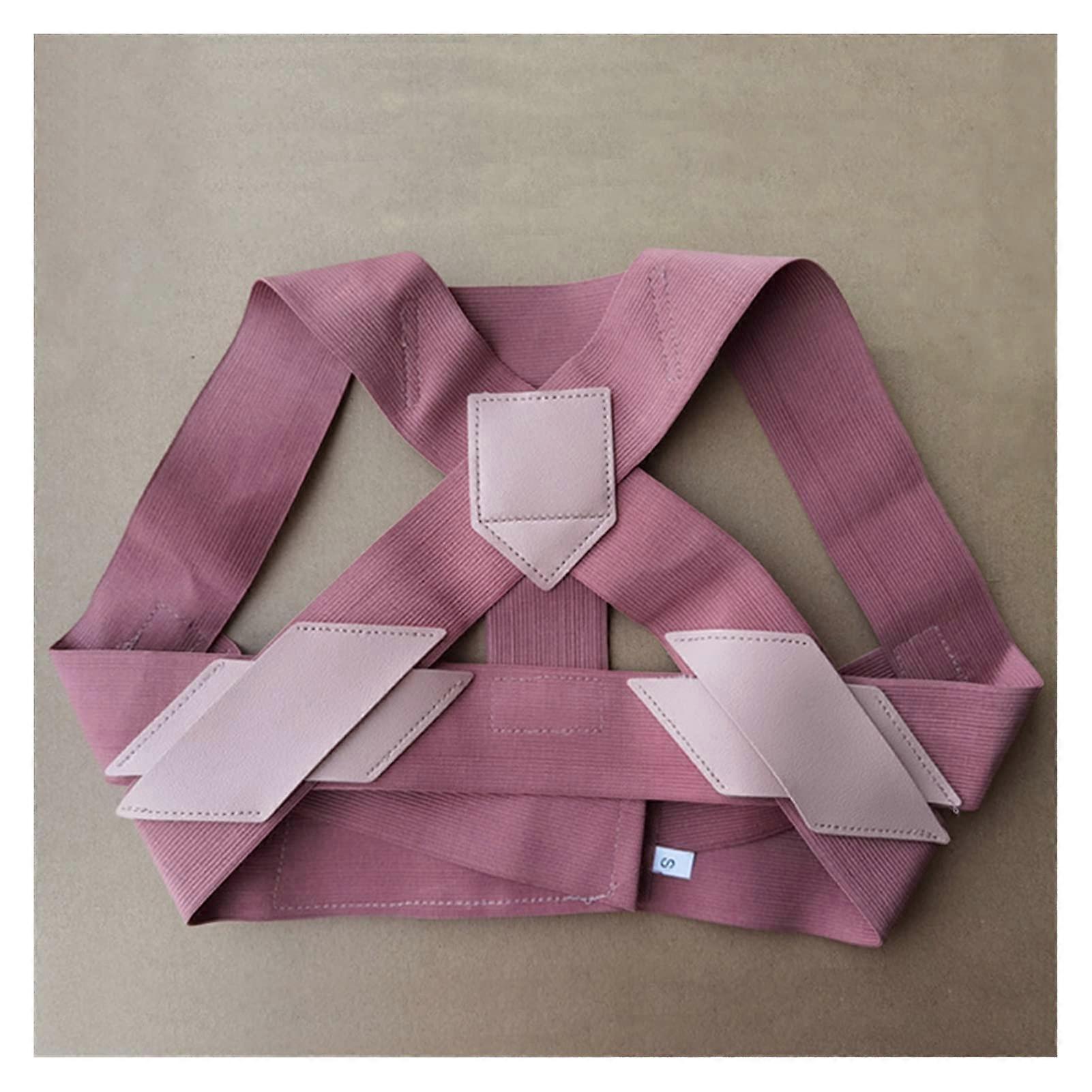 Damen Adjustable Elastic Back Support Belt Posture Corrector Shoulder Support Body Shaper Corset Invisible Body Shaper (PinkM) Pink M