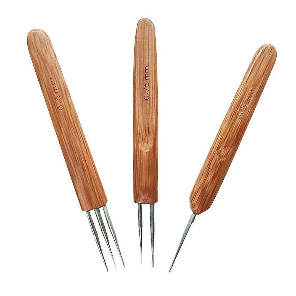 Round Knitting Needle Set Carbonized Single-Ended Crochet Tools Handicraft Lovers 0.75mm Double End Proper Glide of Yarn 3Pcs