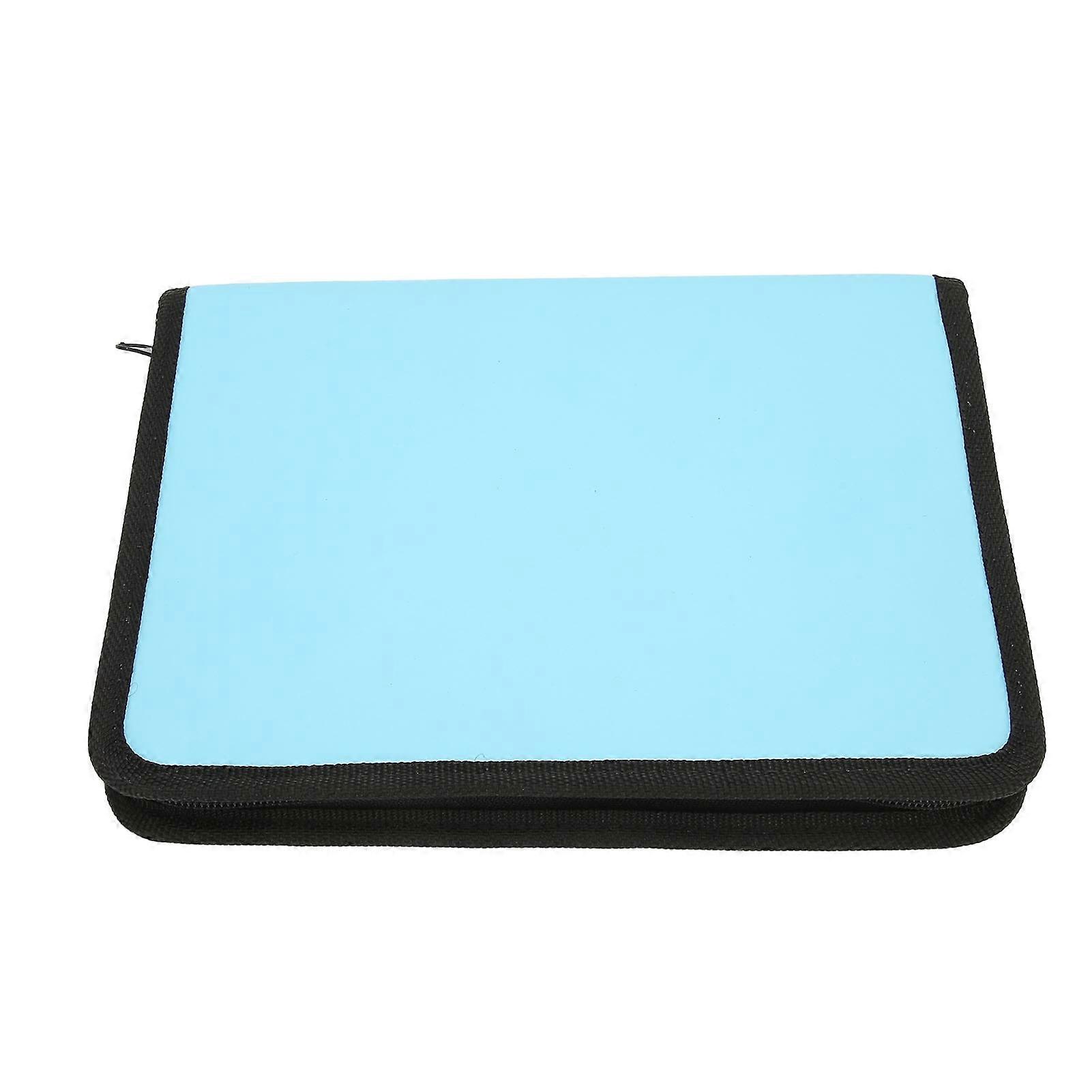 Nail Drill Bits Storage Bag Large Capacity Dustproof Portable Nail Drill Bits Holder Container Blue