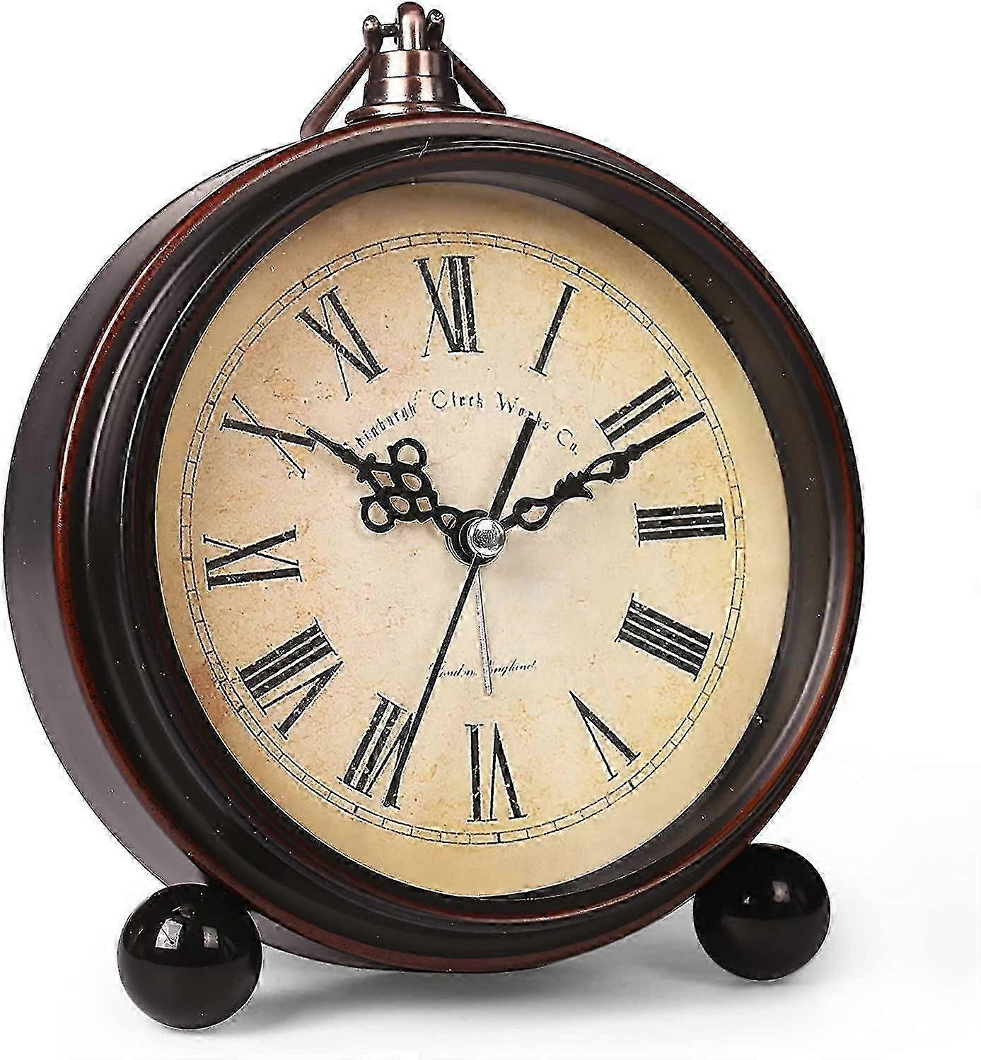 Battery Alarm Clock,vintage Retro Alarm Clock With Night Lighthangable ,super Silent, Non Ticking Analog Small Table Clock For Bedroom ,bedside, Desk