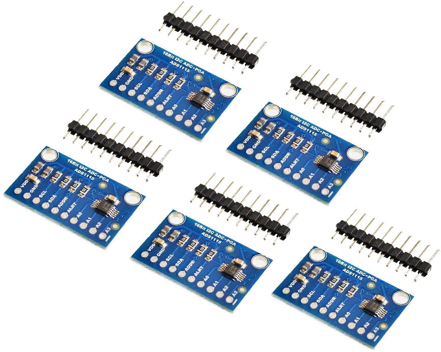 5pcs ADS1115 Module ADC Module 16Bit I2C 4Channel ADS1115 5 Pieces Module ADS1115 16Bit ADC I2C 4 Channels with Gain Amplifier for RPI Arduino