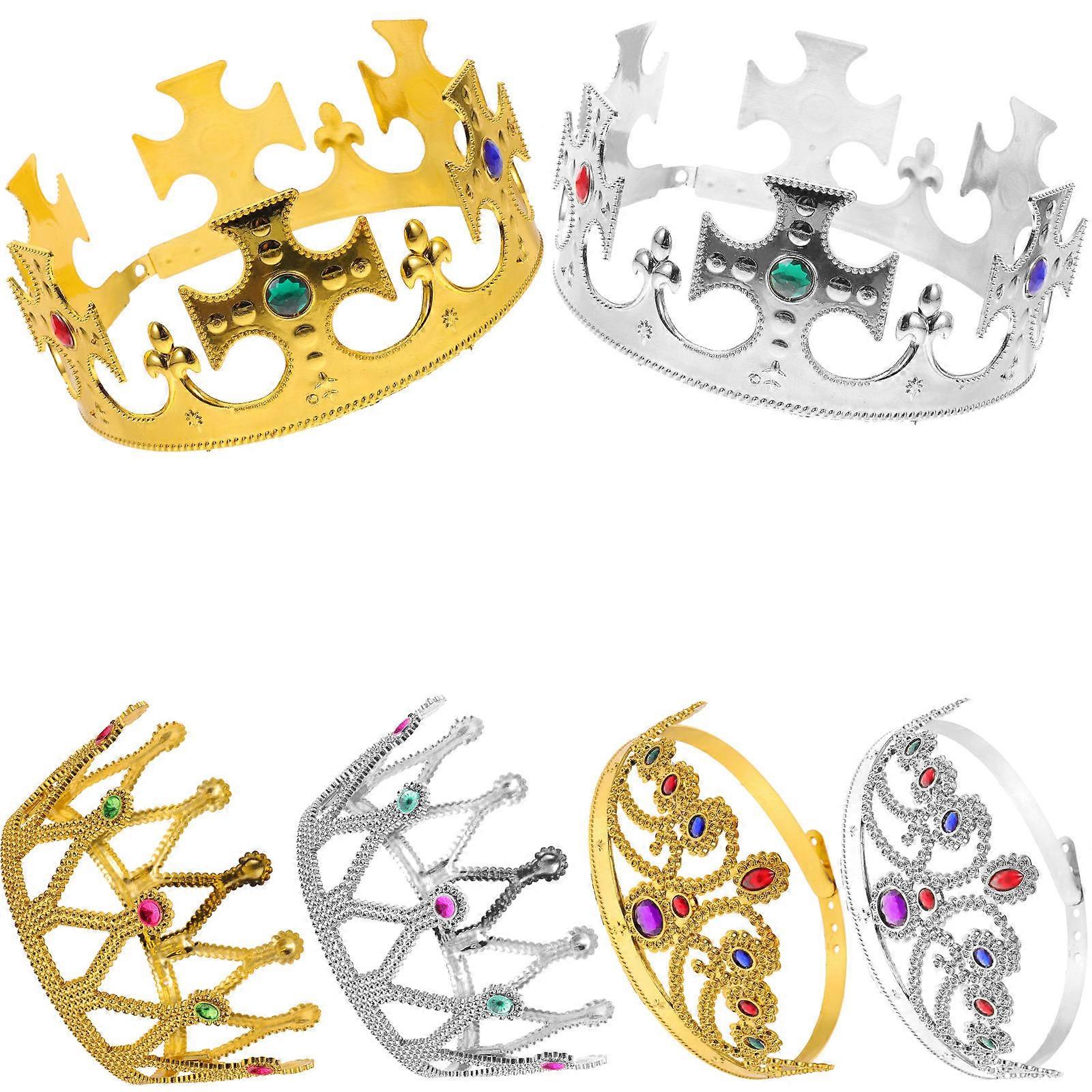 6pcs Lightweight Decorative Crowns for Birthday Parties, Cosplay, Royal Events, Photography Celebrations – Ideal for