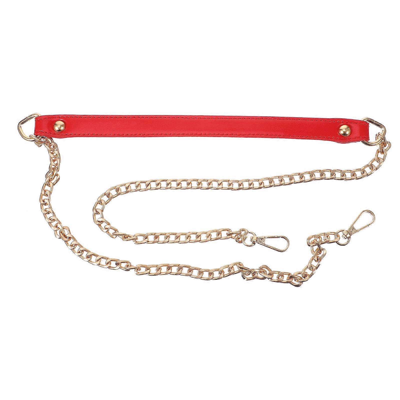 Stylish PU Bag Chain in Red for Versatile Bag Use with Craftsmanship and Graceful Design 1 Pc