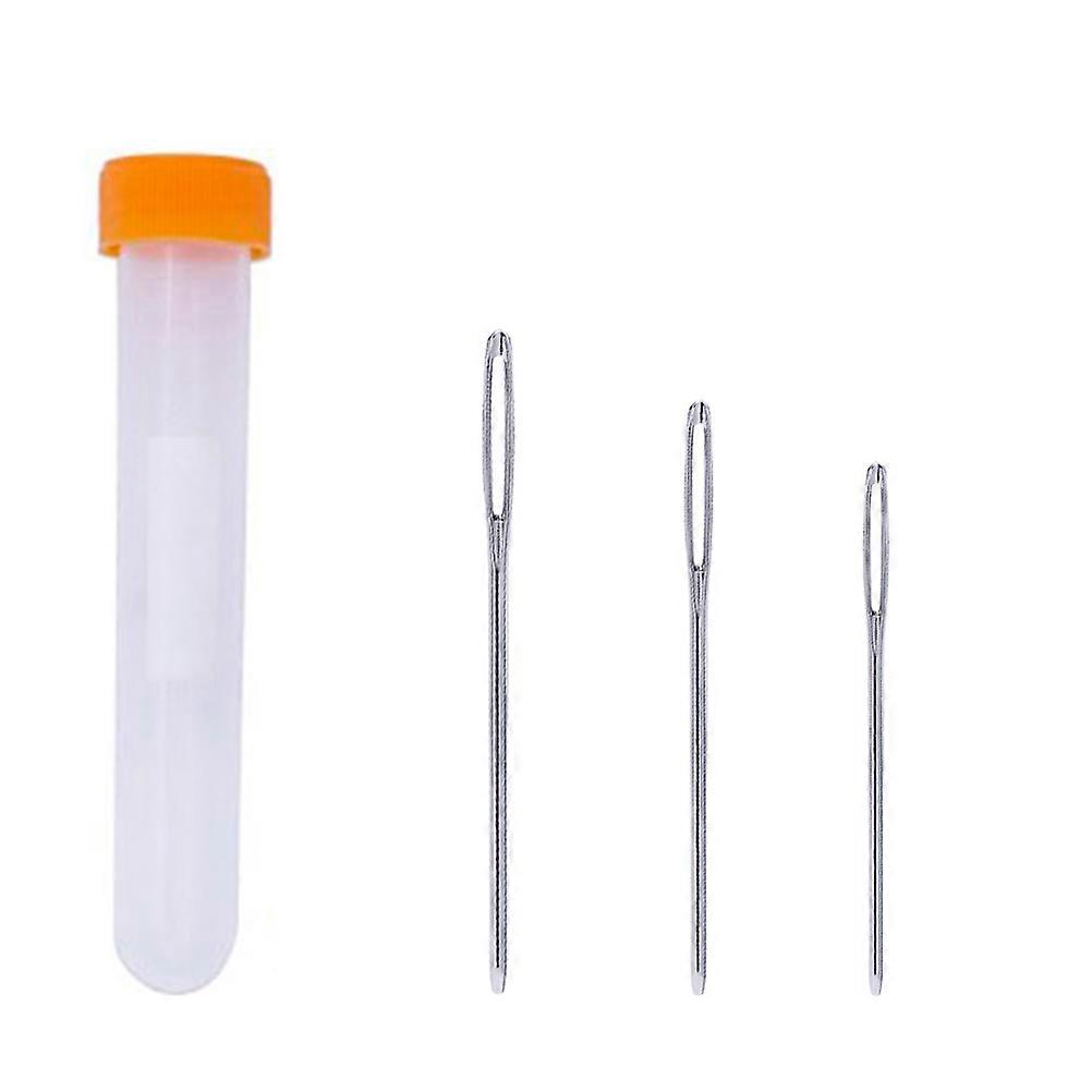 9 قطع مستديرة الرأس كبير العين خياطة الإبر حادة لإبر الخياطة خيوط الحياكة مع زجاجة 1.6 * 53 1.6 * 60 1.6 * 70 مم