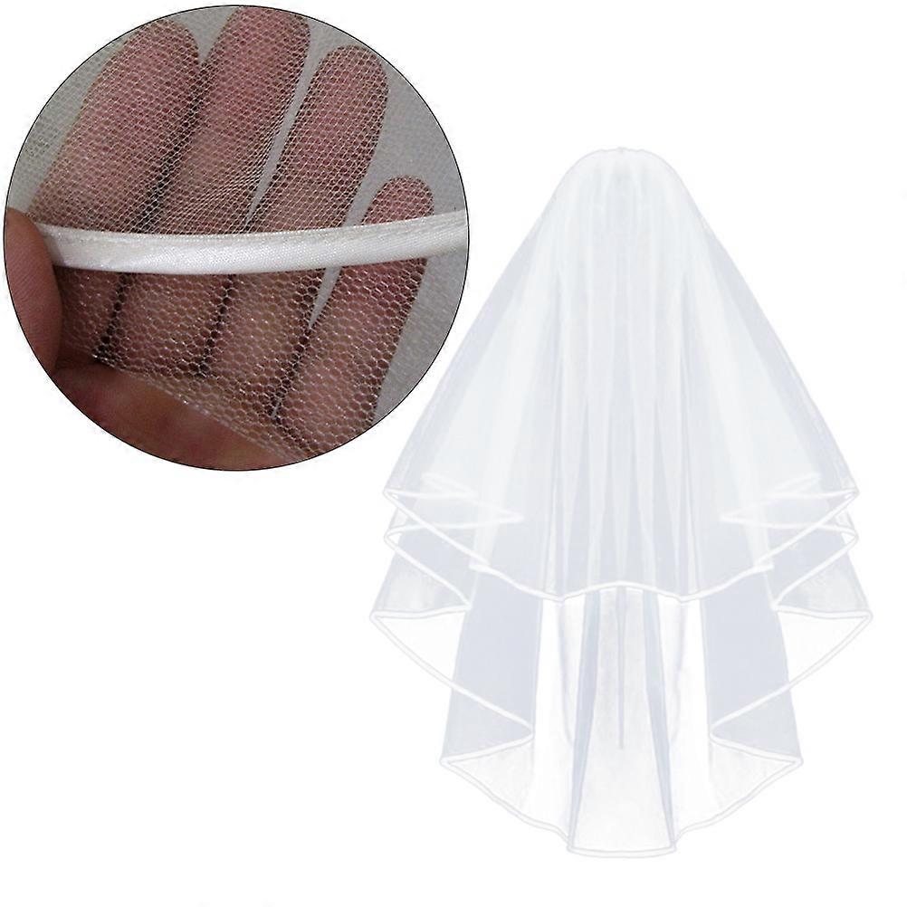 Wedding Veil Bridal Tulle with Comb and Lace Ribbon .00X60.00CM Show Strong Simple and Elegant 1Pack
