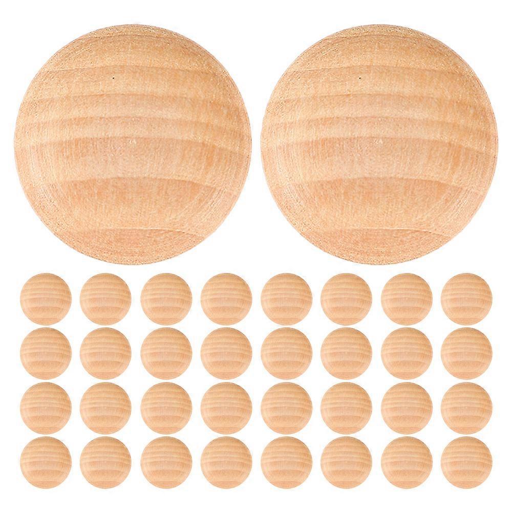 Cabinet Door Plug Decorate Furniture Hole Covers Caps Khaki Color Wooden Material 50Pack