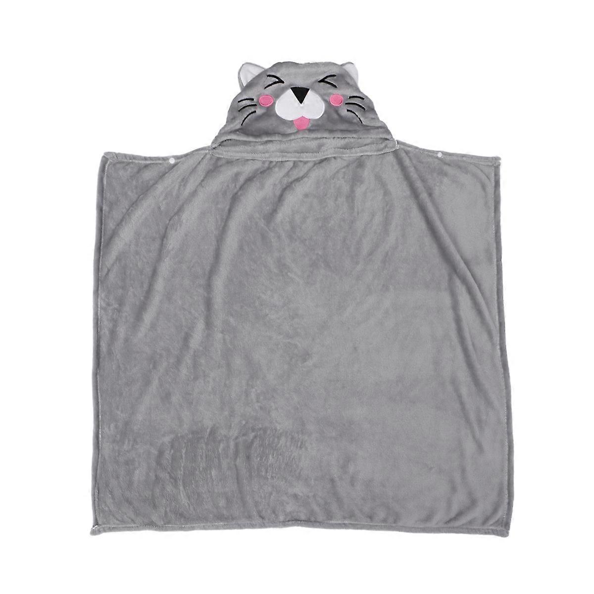 Grey Cartoon Tiger Cloak Blanket Material for Home Use Machine Washable without Deformation
