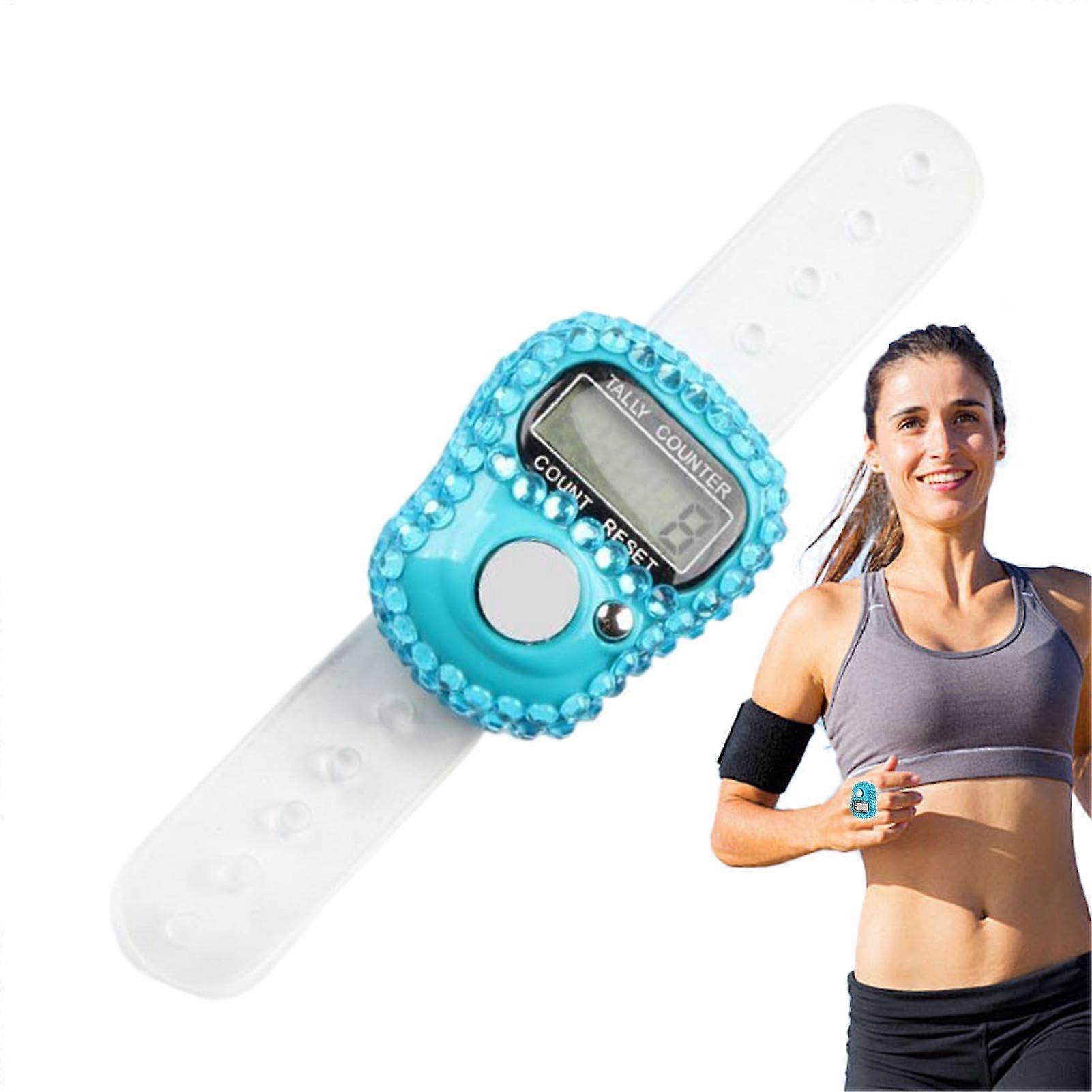 Finger Counter Clicker with LCD Screen, Resettable Handheld Tally Ring for Lane and Field Counting, Blue