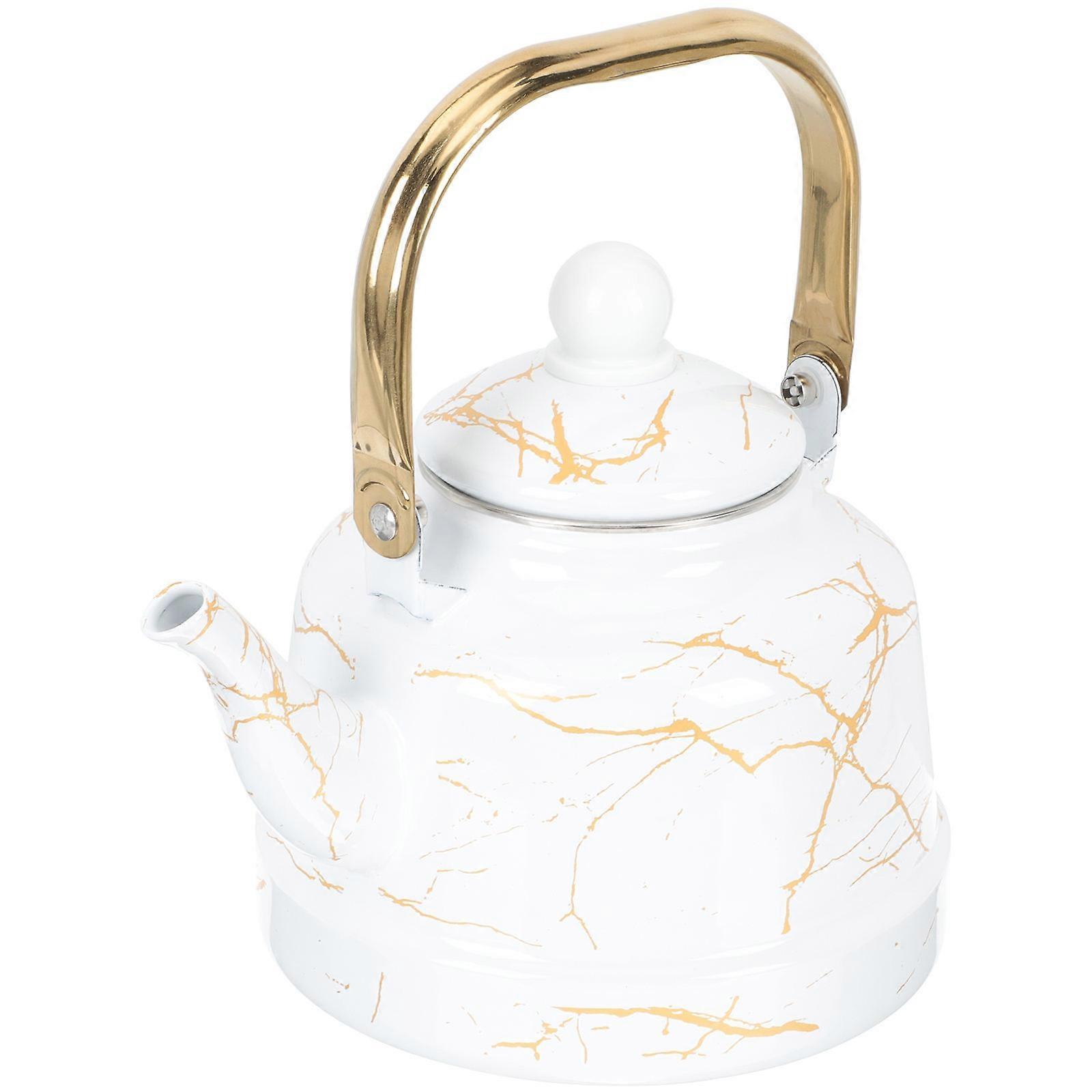 Multipurpose Teapot Enamel Coated Tea Kettle Large Capacity Teapot Household Item Suitable For Serving Guests 1Set
