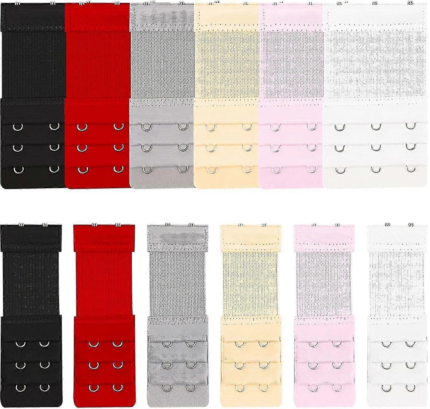Bra Extender,bra Strap Extensions,women Elastic Extensions Bra Extender 3 Rows X 3 Hooks, 3 Rows X 2 Hooks,6 Color x