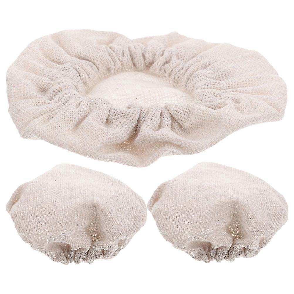 Kitchen Jar Cloth Lid Sourdough Starter Jars Cloth Covers Fermentation Storage 3.5×3.5×0.2in 3Pcs